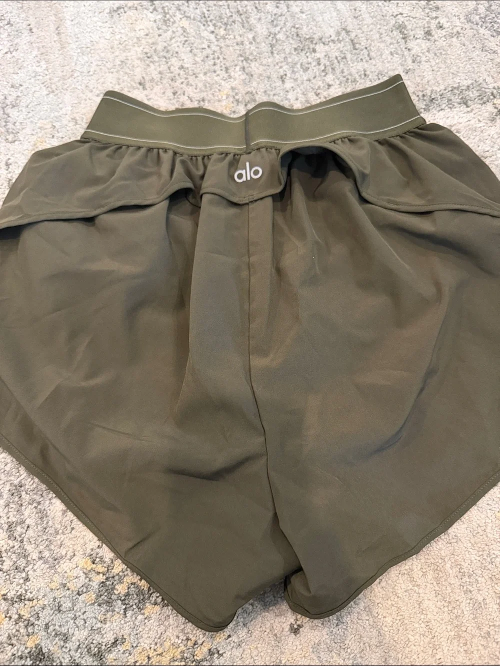 ALO Yoga Women's Olive Green Athletic Shorts
